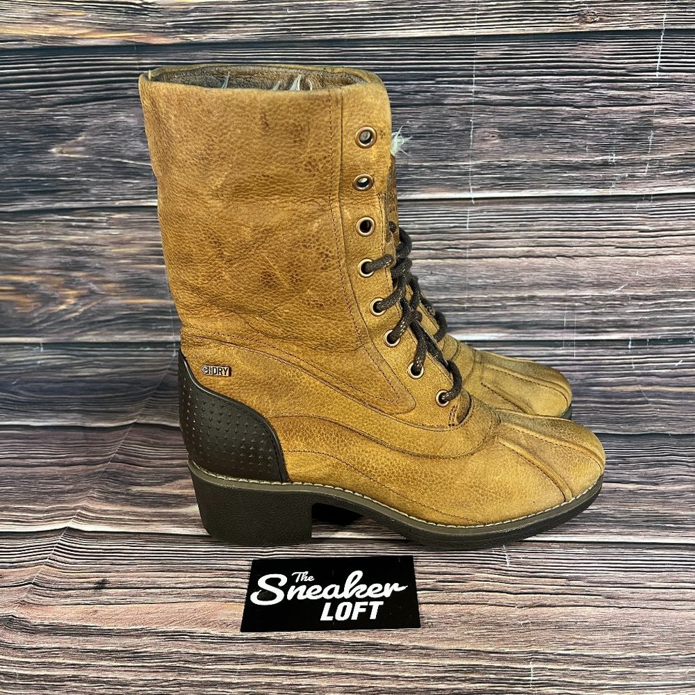 Merrell Chateau‎ Mid Lace Brown Leather Snow Heeled Boots